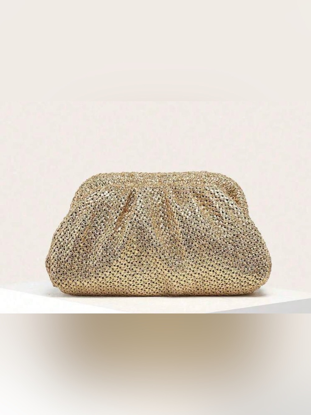 Woven Metallic Gold Women’s Clutch Bag